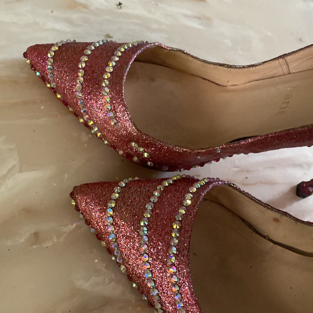 Christian Louboutin Custom Pink Rhinestone Heels Sz 39-1/2 - Picture 7 of 11